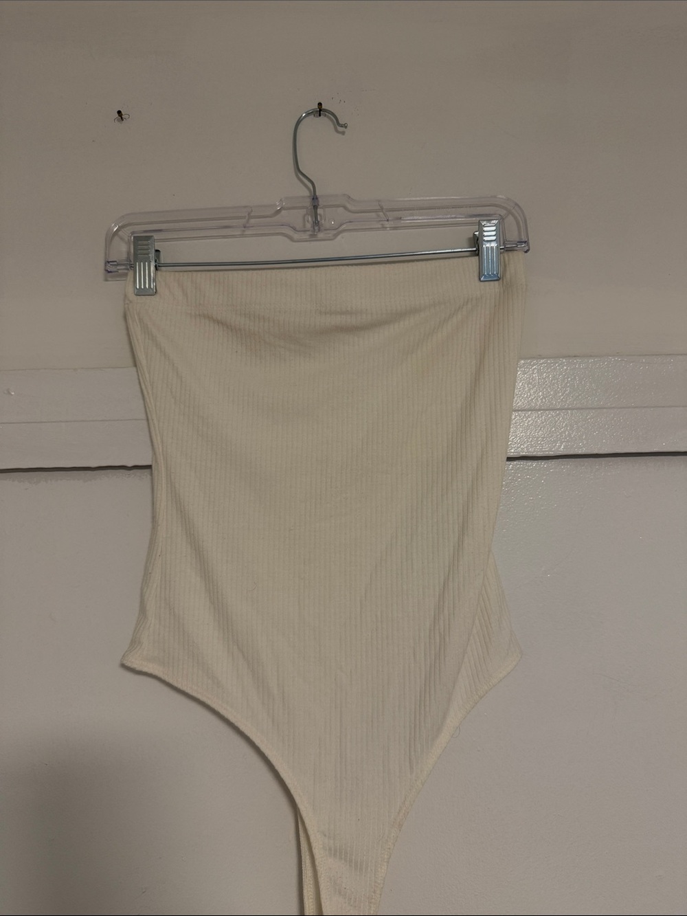 Project basic staples Ribbed Cream Bodysuit